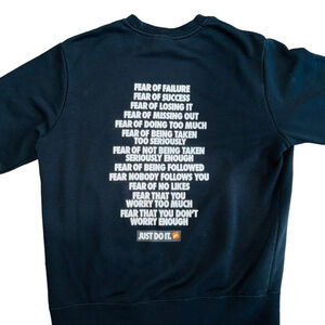 Nike Sweatshirt Womens Small (S) Black Crew Neck Long Sleeve Logo Crew Stretch